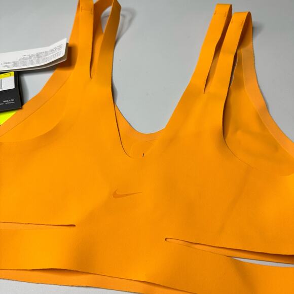 Nike Womens Size Small Dri Fit Training Motion Adapt Bra High Support Orange - Picture 5 of 7